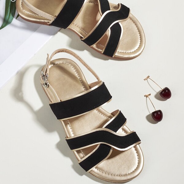 

Toddler Girls Cross Strap Sandals, Gold