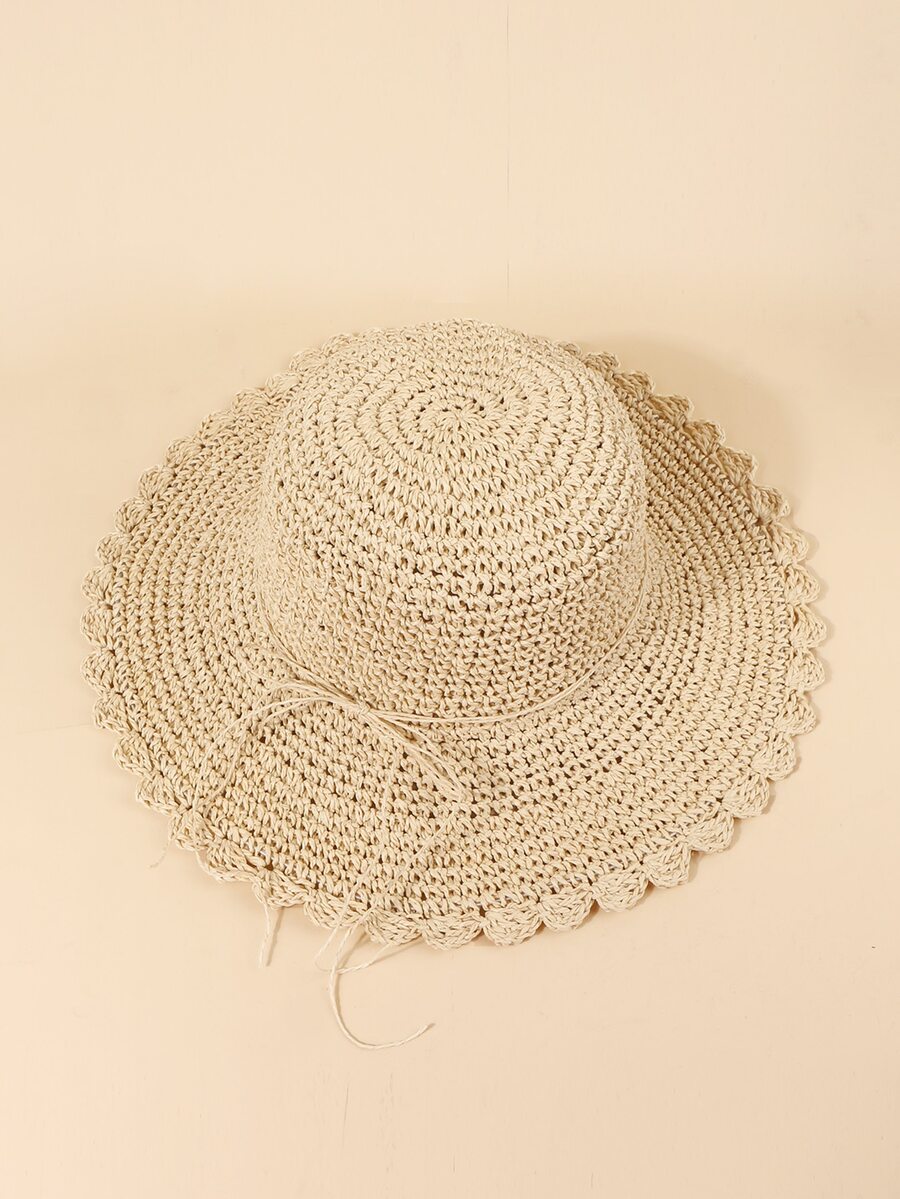 Sombrero solar ribete en abanico - Beis - Ver 1