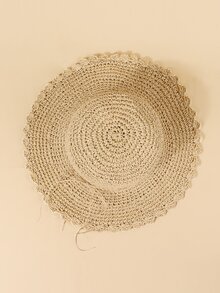 Sombrero solar ribete en abanico - Beis - Ver 2