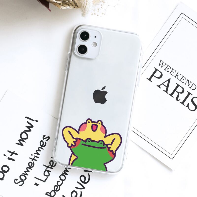 

Cartoon Frog iPhone Case, Clear