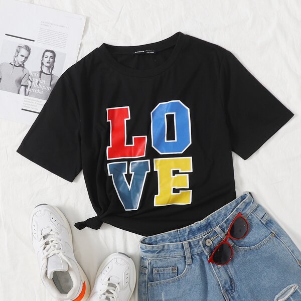 

Letter Graphic Tee, Black