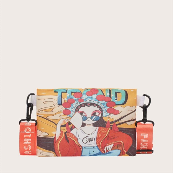 

Figure Graphic Crossbody Bag, Multicolor