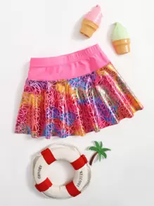 Baby Girl Metallic Bikini Skirt - Pink - View 1