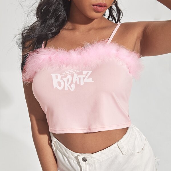 

Короткий топ оверсайз с логотипом на подтяжках, Нежний розовый