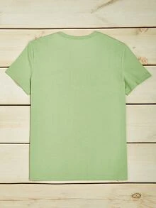 Camiseta con estampado de corazón de colores - Verde - Ver 2