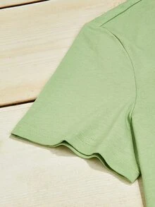 Camiseta con estampado de corazón de colores - Verde - Ver 3