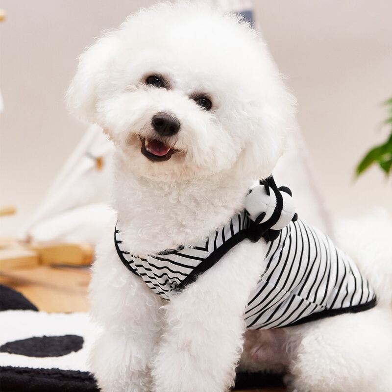 

Panda Doll Decor Pet Tank, Black and white