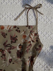 SHEIN VCAY Knot Shoulder Floral Cami Dress - Multicolor - View 5