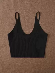 EMERY ROSE Solid Ribbed Knit Top - Black - View 5