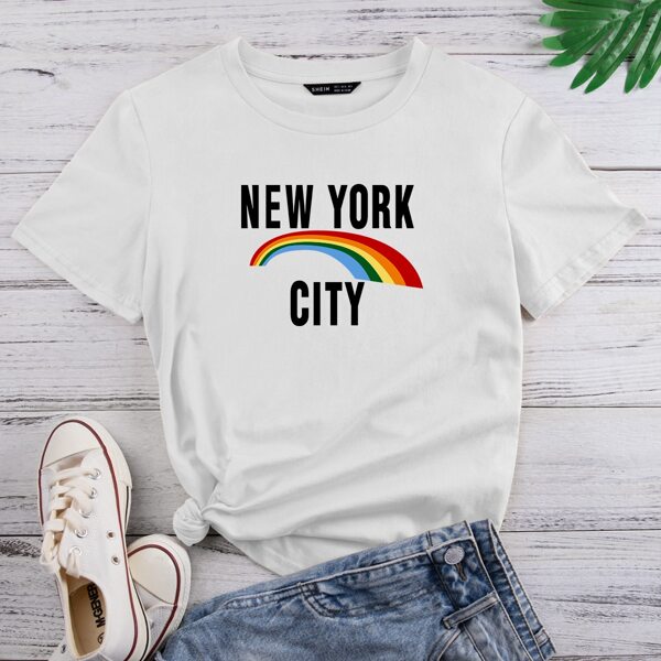 

Letter Graphic Crew Neck Tee, White