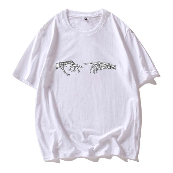 

Men Skeleton Hand Print Tee, White