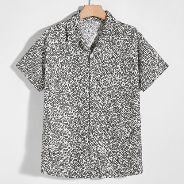 

Men Ditsy Floral Button Up Shirt, Multicolor