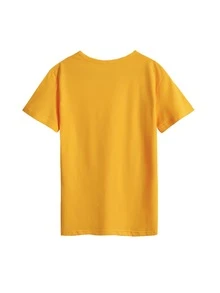 SHEIN Unity Camiseta con estampado de luna y montaña - Amarillo - Ver 2