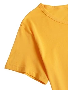 SHEIN Unity Camiseta con estampado de luna y montaña - Amarillo - Ver 3