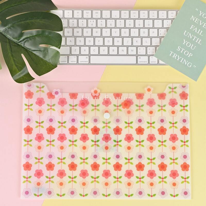 

1pc Flower Print A4 File Pocket, Multicolor