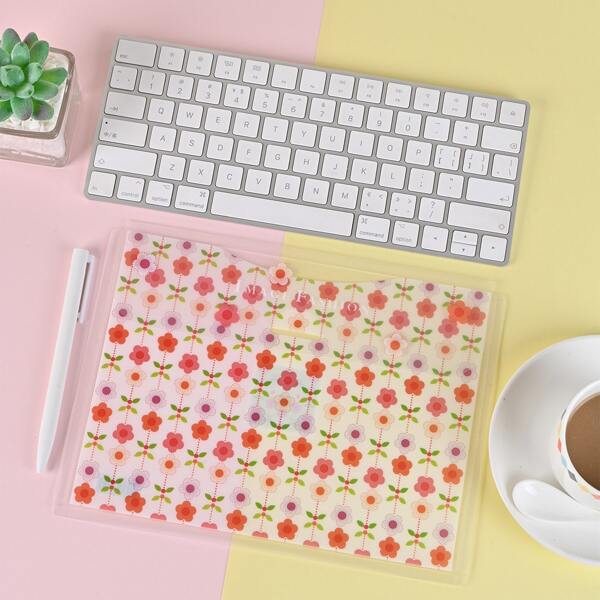 

1pc Flower Print A5 File Pocket, Multicolor