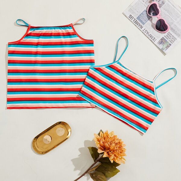 

Striped Cami Top & Cut Out Skirt, Multicolor