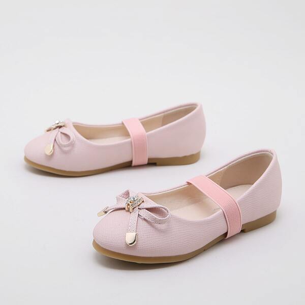 

Toddler Girls Rhinestone & Bow Decor Flats, Pink