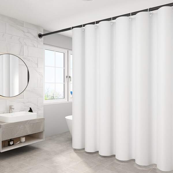 

Solid Color Shower Curtain, White