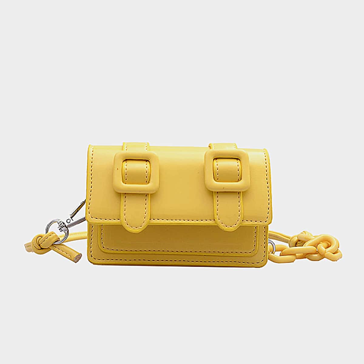 

Double Buckle Mini Crossbody Bag, Yellow