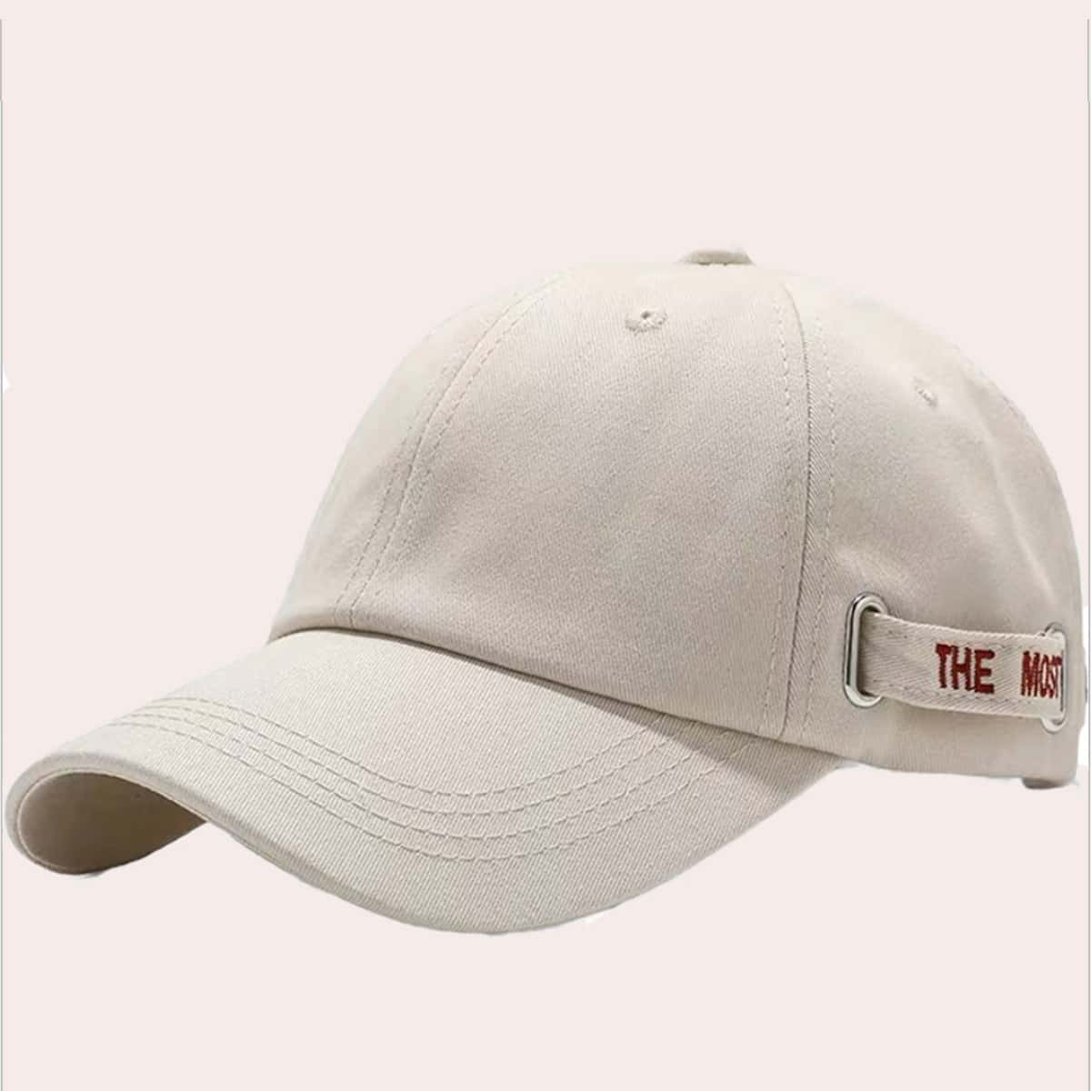 

Letter Embroidery Baseball Cap, Beige
