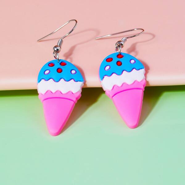 

Girls Ice Cream Charm Drop Earrings, Multicolor