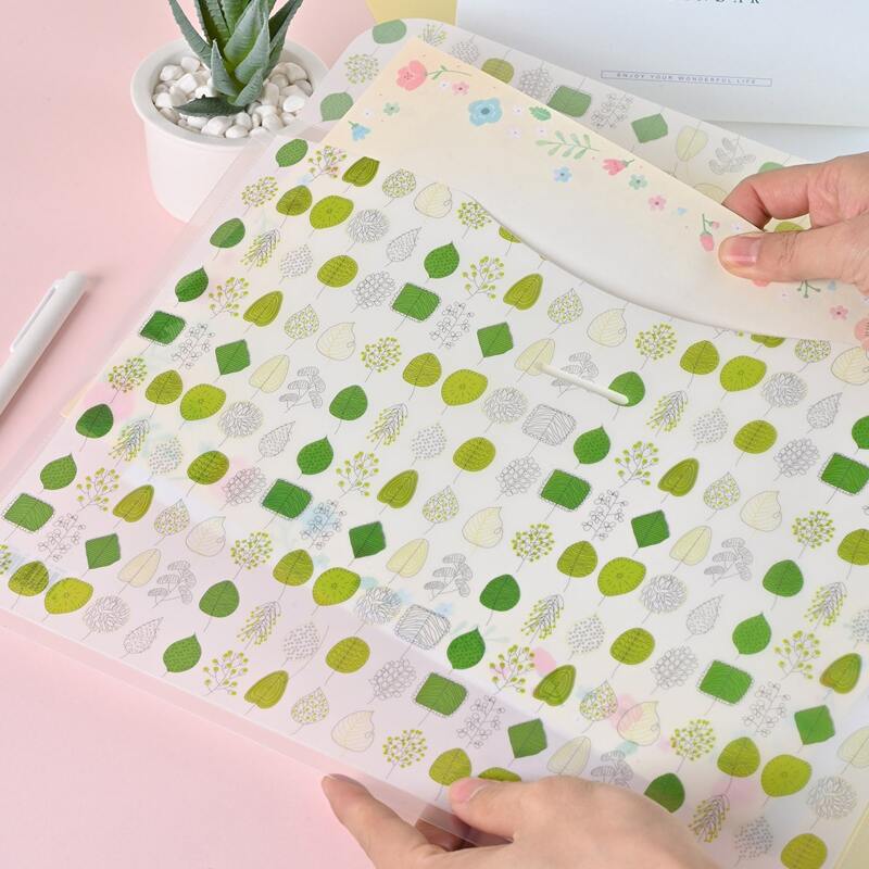 

1pc Leaf Print A4 File Pocket, Multicolor