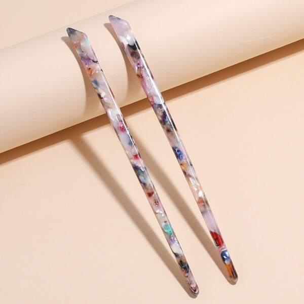 

2pcs Acetic Acid Hair Pin, Multicolor