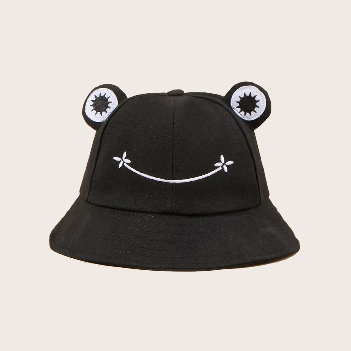 

Cartoon Graphic Bucket Hat, Black