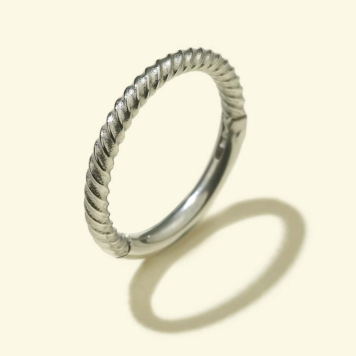 

1pc Textured Nose Ring, Silver