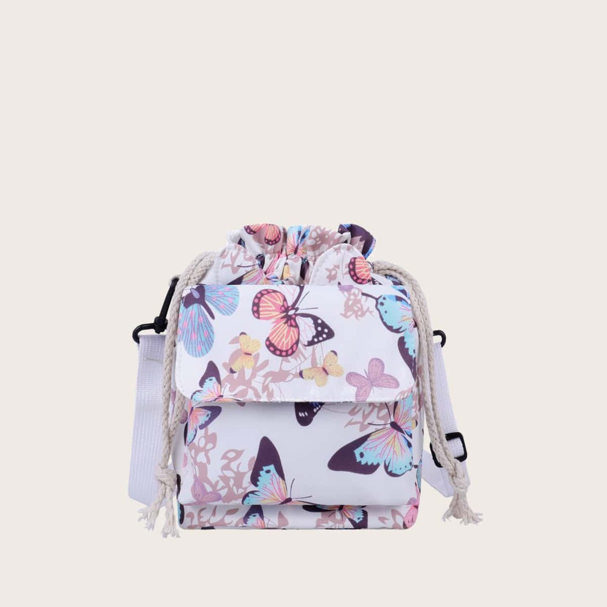 

Butterfly Drawstring Crossbody Bag, Multicolor