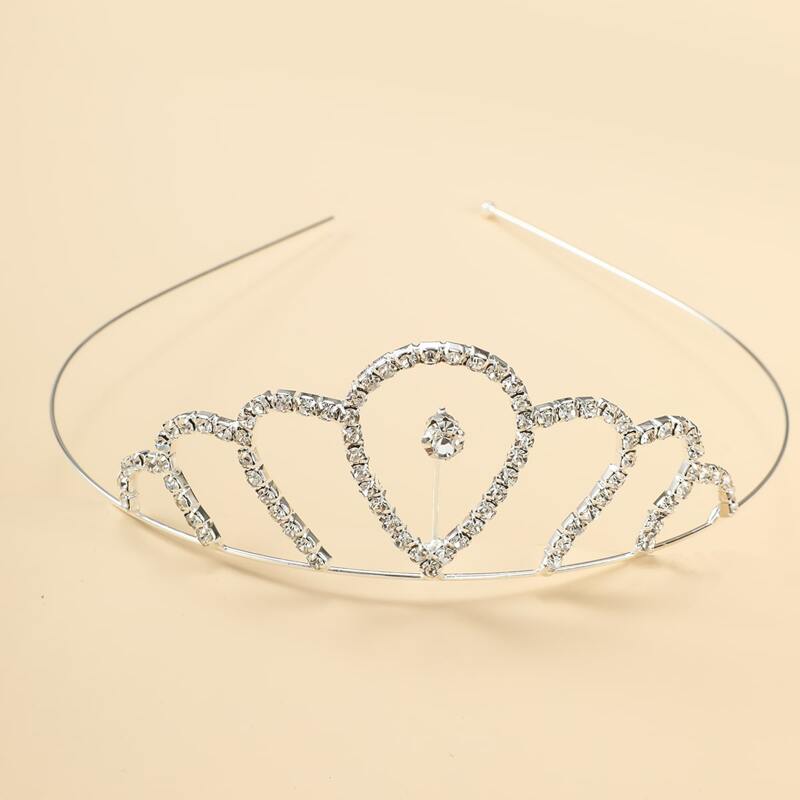 

Rhinestone Crown Hair Hoop, Silver