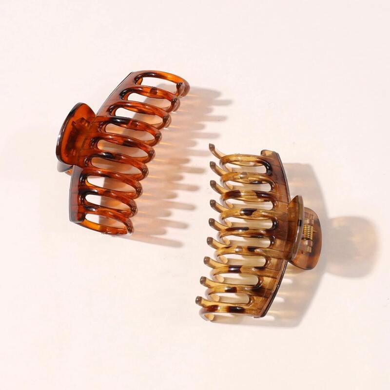 

2pcs Leopard Hair Claw, Multicolor