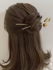 2 piezas de horquillas decorativas para el cabello con bola redonda para la calle - Dorado - Ver 1