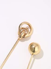 2 piezas de horquillas decorativas para el cabello con bola redonda para la calle - Dorado - Ver 4