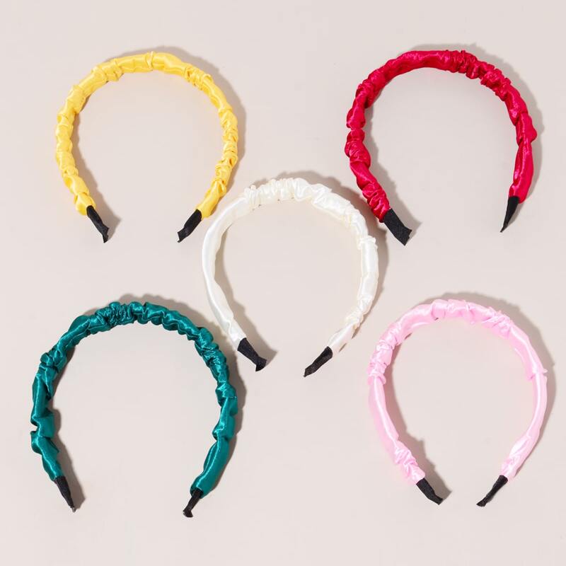 

5pcs Ruched Headband, Multicolor