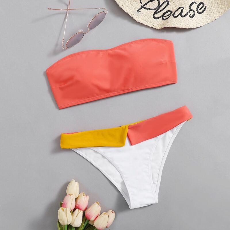 

Colorblock Bikini Swimsuit, Multicolor