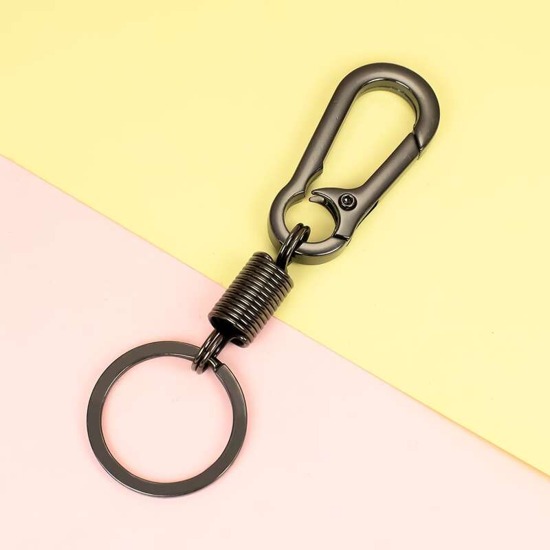 

Metal Ring Charm Keychain, Black