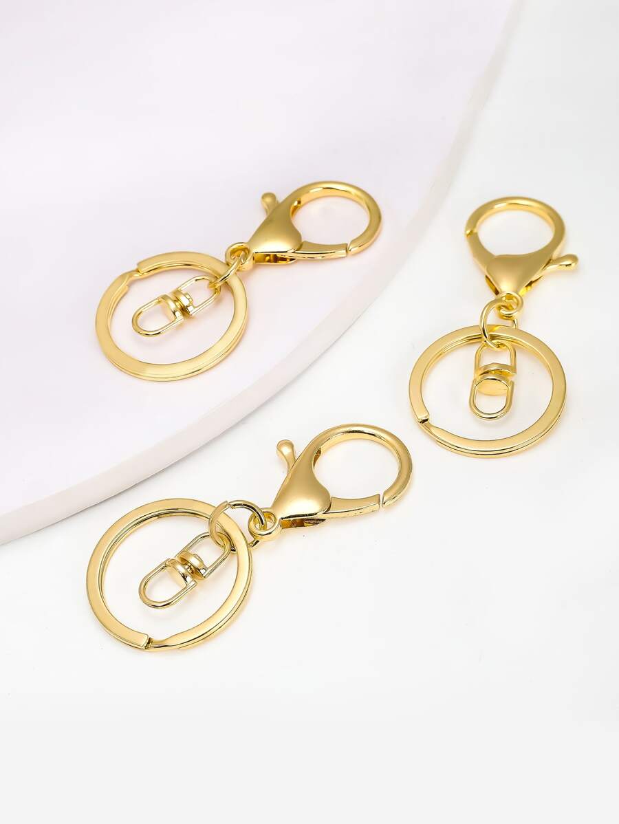 3pcs Metal Ring Charm Keychain - Gold - View 1
