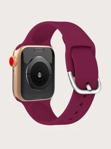 素色矽膠錶帶適用於Apple Watch - 紫紅色 - 查看 4