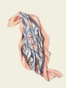 Pañuelo fruncido con estampado de dibujos animados - Rosa - Ver 2