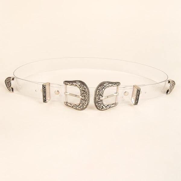

Engraved Buckle Clear Belt