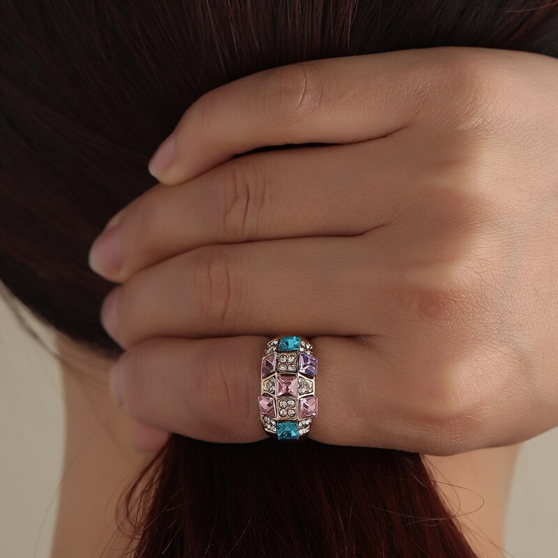 

Rhinestone Statement Ring, Multicolor
