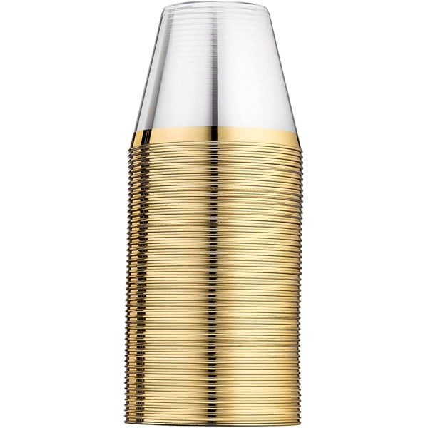 

12pcs Disposable Plastic Cup, Gold