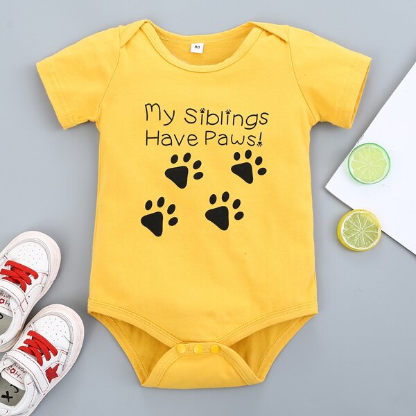 

Baby Boy Slogan Graphic Bodysuit, Yellow
