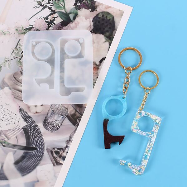 

1pc DIY Keychain Epoxy Mold, White