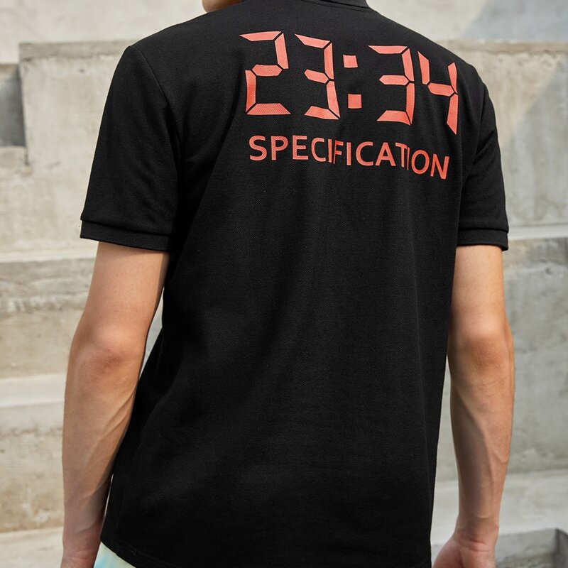 

Guys Letter Graphic Polo Shirt, Black