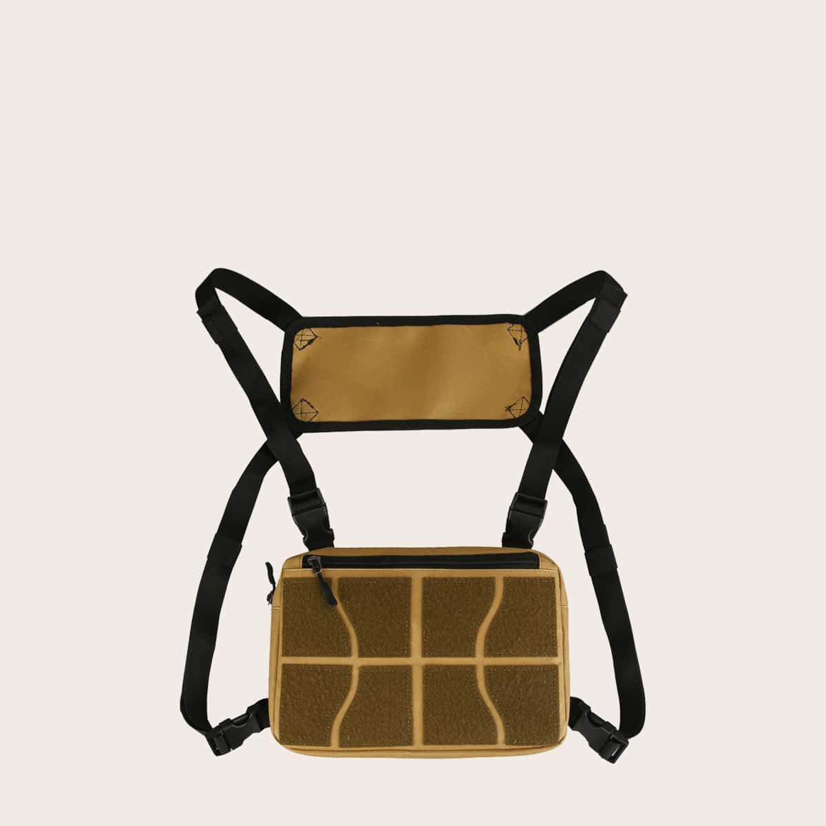 

Guys Geometric Patch Chest Bag, Khaki