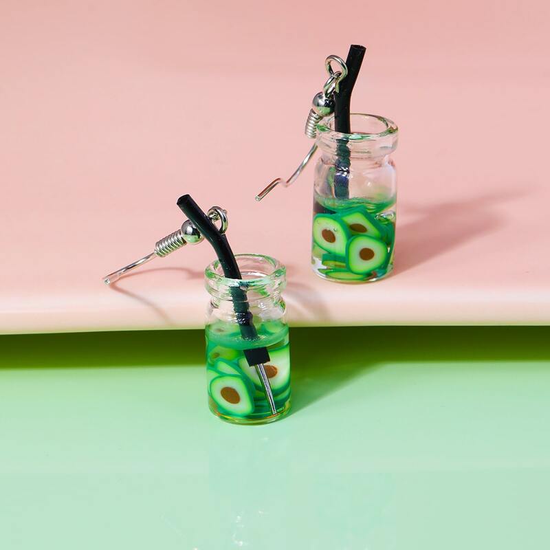 

Avocado Bottle Drop Earrings, Green