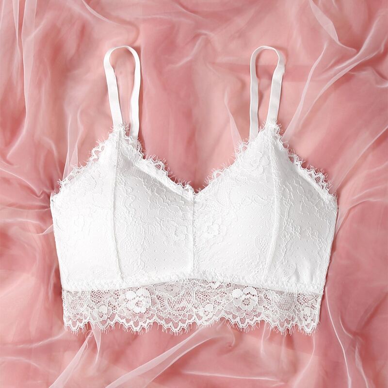 

Floral Lace Bralette, White